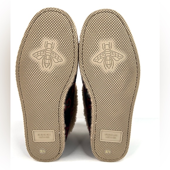 Gucci Fria Horsebit GG Logo Wool Shearling Fur Women Ankle Booties Size … - Picture 8 of 15